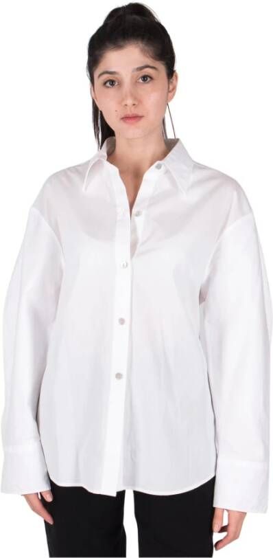 Vince Gebeeldhouwde longsleeve shirt blouse White Dames