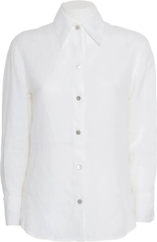 Vince Linnen Relaxte Button-Down Blouse White Dames