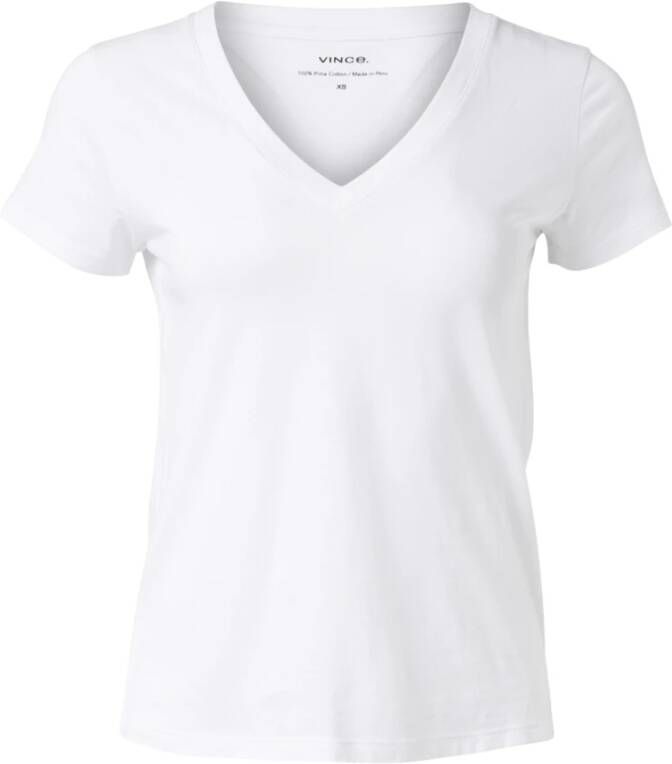 Vince V-hals T-shirt Dagelijkse must-have White Dames