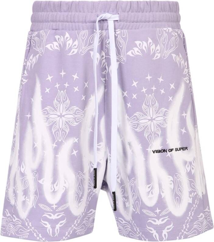 Vision OF Super Bandana print shorts Purple Heren