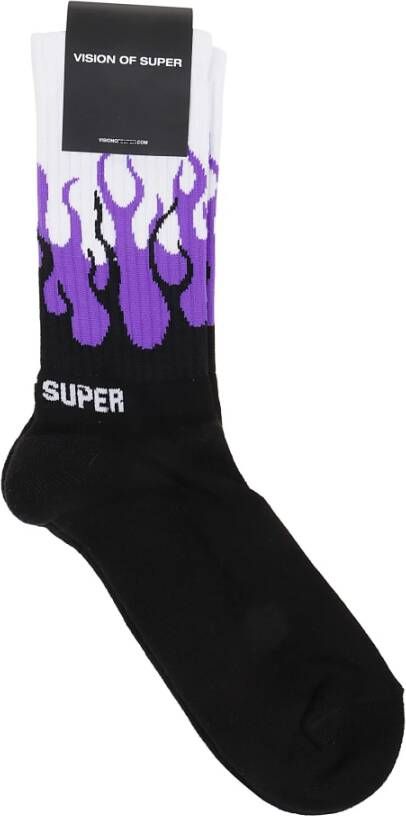 Vision OF Super Dubbele vlammen sokken Zwart Heren