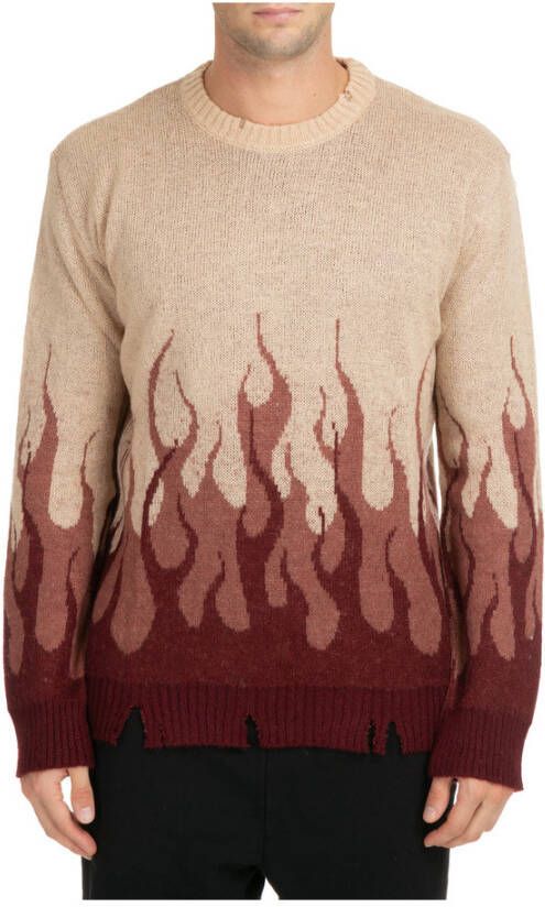 Vision OF Super Flames Double Sweater Beige Heren