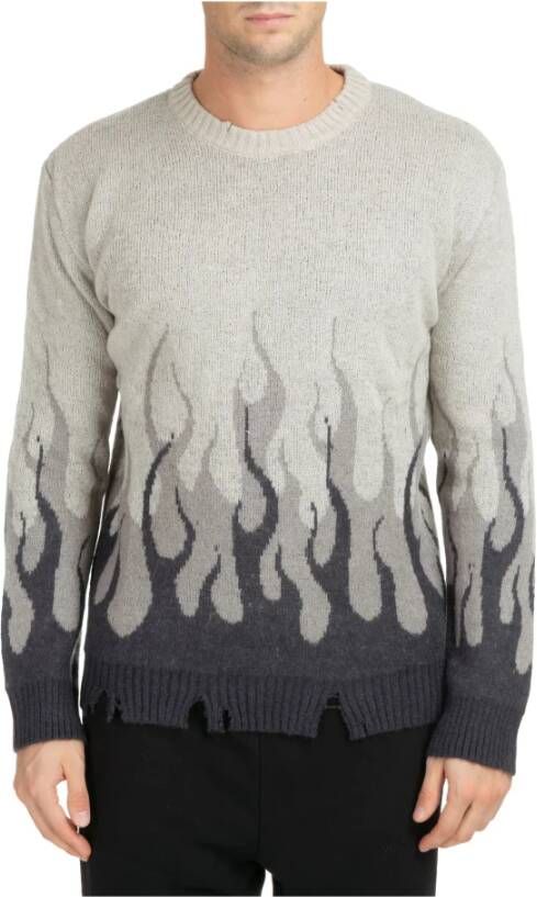 Vision OF Super Flames Double Sweater Grijs Heren