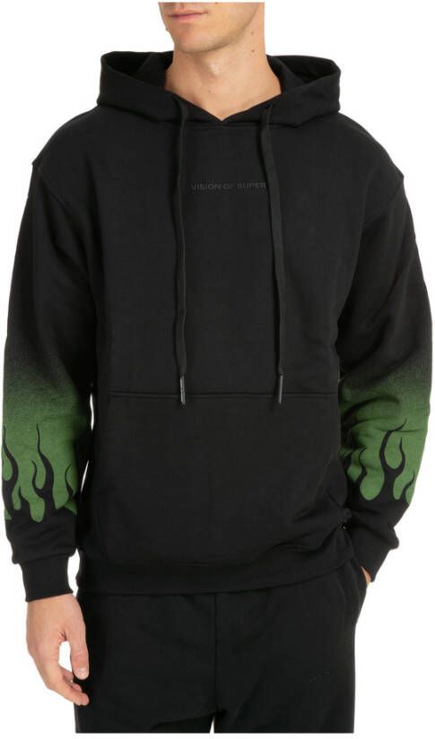 Vision OF Super Flames Hoodie Zwart Groen Black Heren