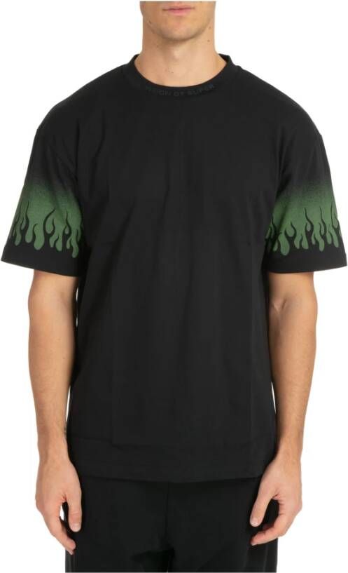Vision OF Super Flames Tee Heren T-shirt Zwart groen Black Heren