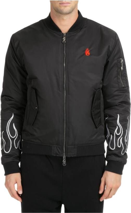 Vision OF Super men& outerwear jacket blouson Flames Zwart Heren