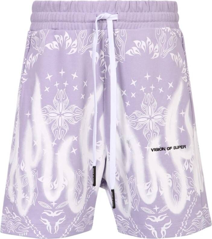 Vision OF Super Paarse Shorts met Bandana Print Purple Heren