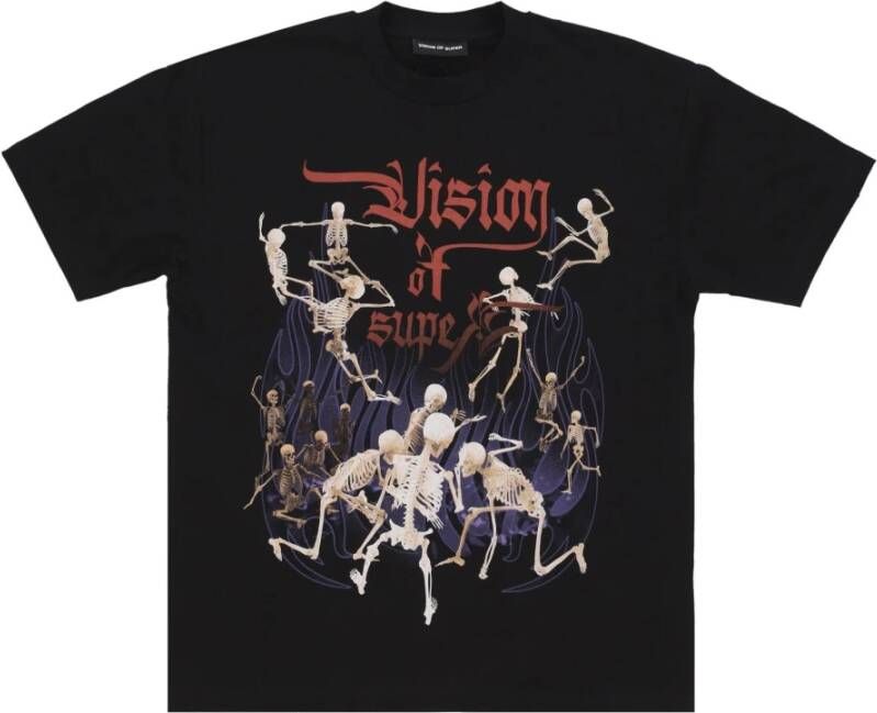 Vision OF Super Rock Skull Tee Streetwear Collectie Zwart Heren