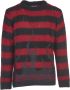 Vision OF Super Zwarte Vlammen Oversize Crew Neck Sweater Red Heren - Thumbnail 1