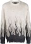 Vision OF Super Flames Crew Neck Sweater Oversize Fit Gray Heren - Thumbnail 1
