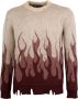 Vision OF Super Vlammen Geborduurde Crew Neck Sweater Multicolor Heren - Thumbnail 1