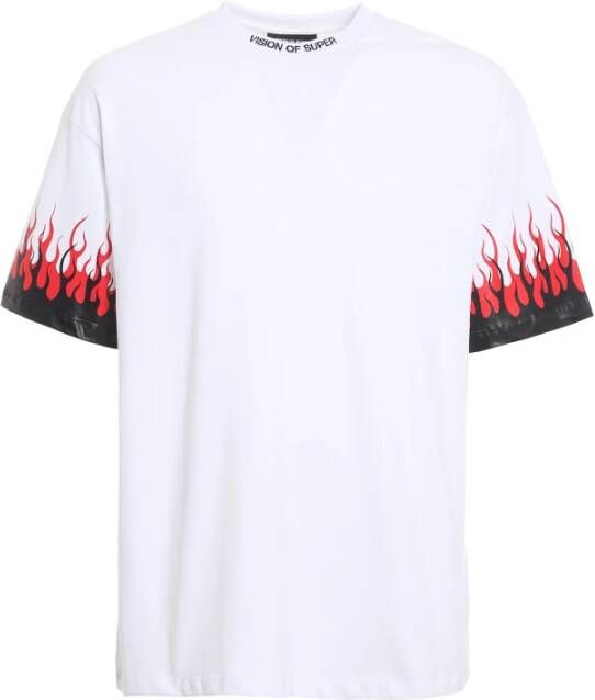 Vision OF Super T-shirt dubbele vlammen White Heren