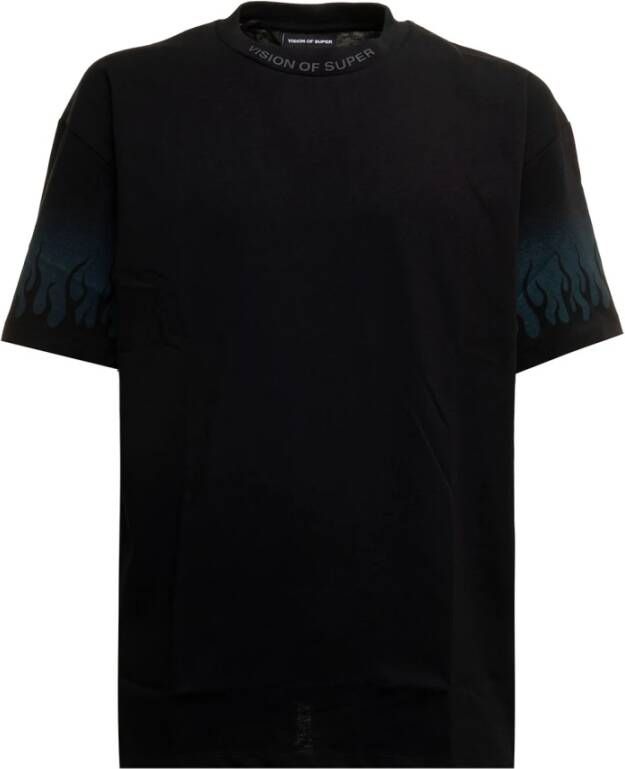 Vision OF Super Flames Logo T-shirt Zwart Groen Black Heren