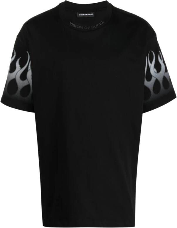 Vision OF Super Vlamprint Zwart T-shirt Black Heren