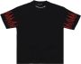 Vision OF Super Geborduurd Vlammen T-shirt voor Mannen Zwart Heren - Thumbnail 1