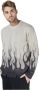 Vision OF Super Flames Crew Neck Sweater Oversize Fit Gray Heren - Thumbnail 4