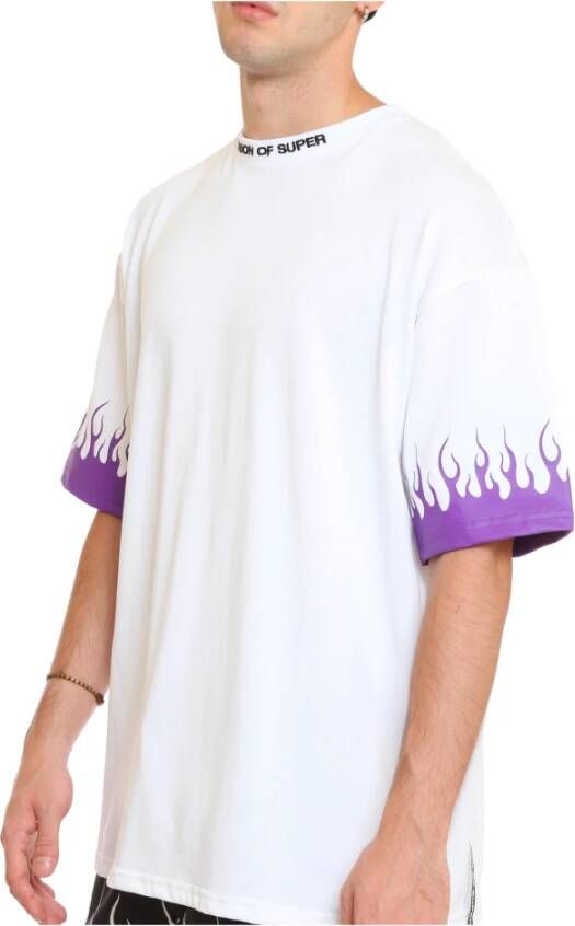 Vision OF Super VOS Purple Flames Tee Wit Heren