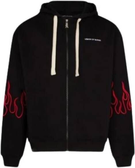 Vision OF Super Zwarte Zip Hoodie Sweatshirt Black Heren