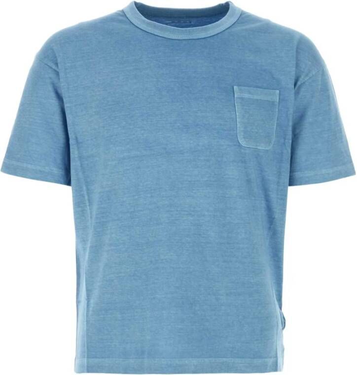 Visvim Melangè Cerulean Cotton Jumbo T-Shirt Blue Heren
