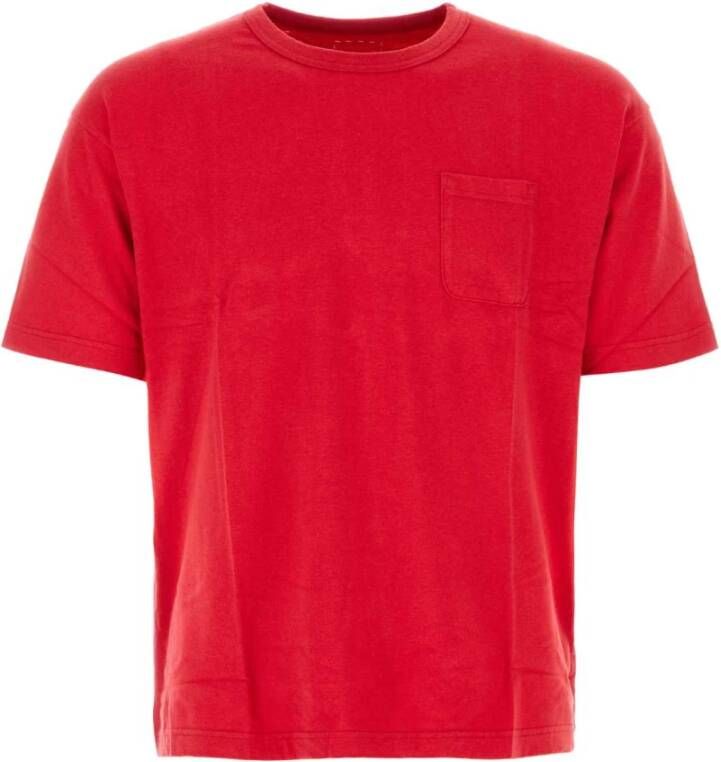 Visvim Premium Rood Katoenen Jumbo T-Shirt Red Heren