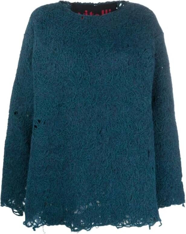 Vitelli Round-neck Knitwear Blauw Dames