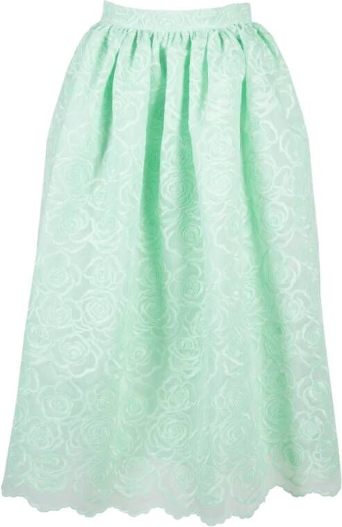 Vivetta Geborduurde Roos Kant Rok Green Dames