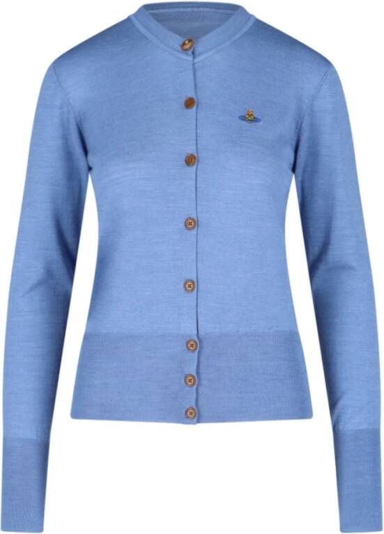 Vivienne Westwood Iconische Orb Geborduurde Cardigan Blue Dames