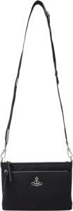 Vivienne Westwood Crossbody Tas van Gerecycled Nylon met Logo Plaque Zwart Heren