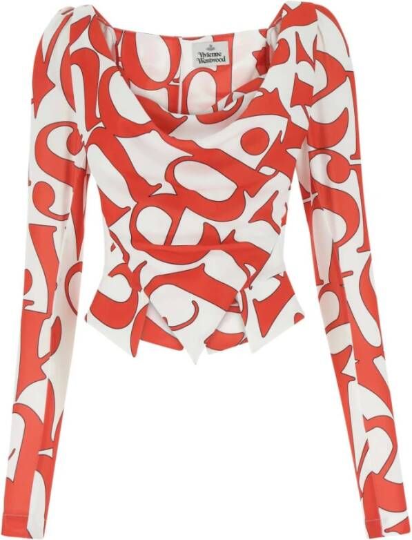 Vivienne Westwood Gedrukte polyester top Rood Dames
