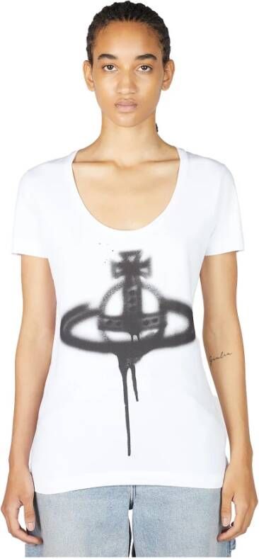 Vivienne Westwood Logo Print T-Shirt White Dames