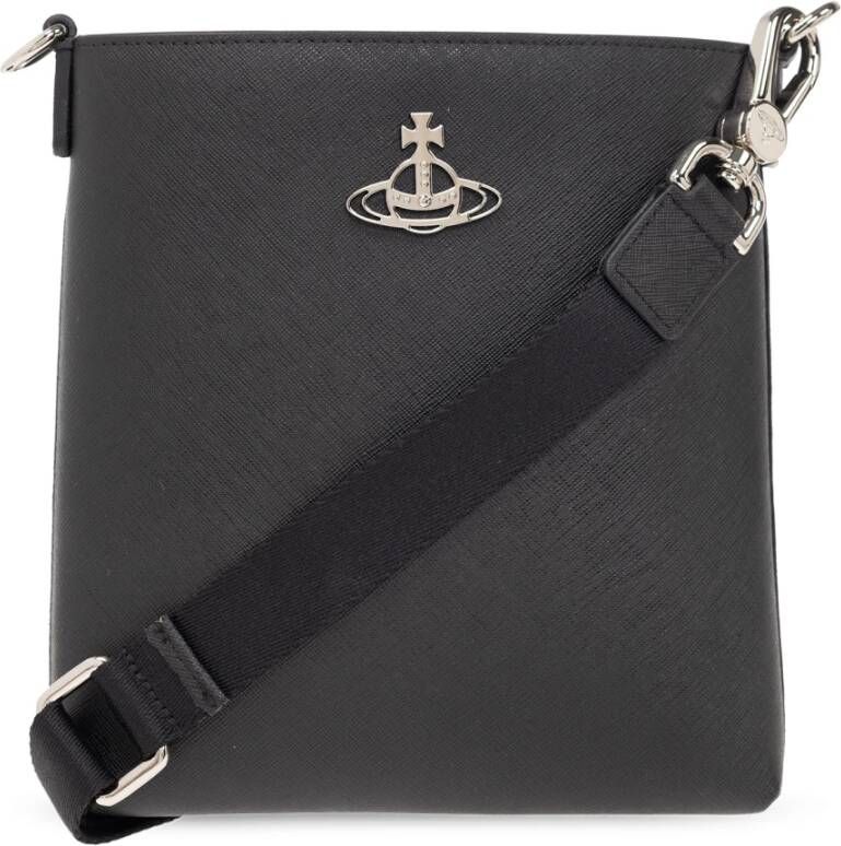 Vivienne Westwood Schoudertas met logo Zwart Unisex
