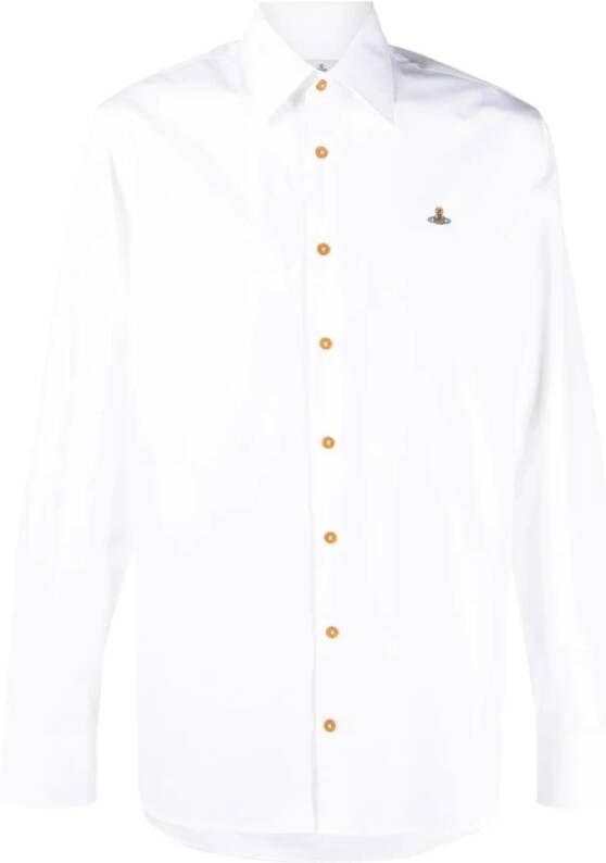 Vivienne Westwood Witte Logo Katoenen Overhemd White Heren