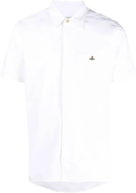 Vivienne Westwood Slim Fit Korte Mouw Overhemd White Heren