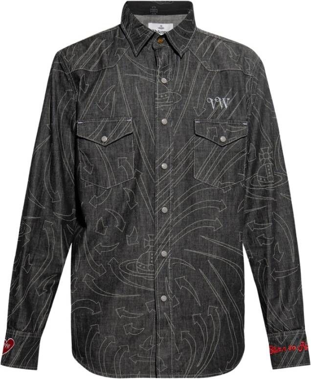 Vivienne Westwood Sid denim overhemd Grijs Heren