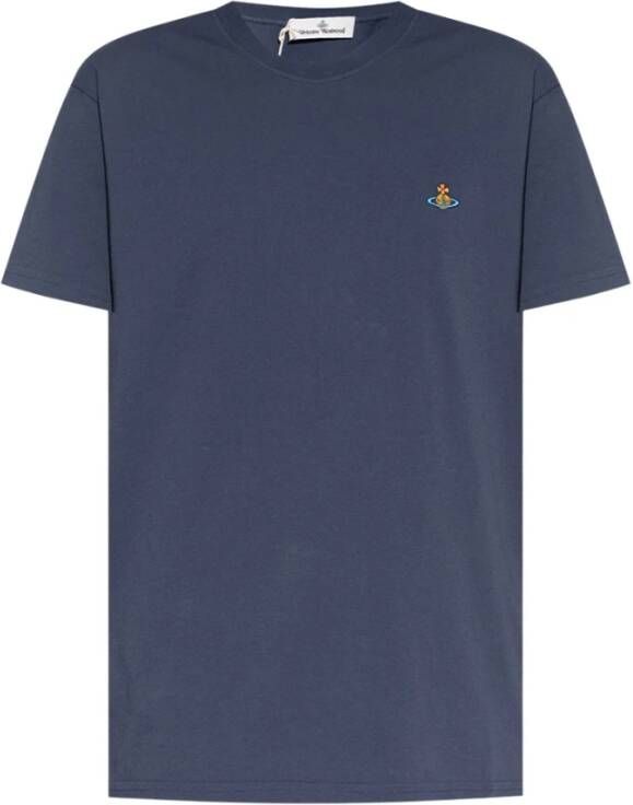 Vivienne Westwood T-shirt met logo Blauw Dames