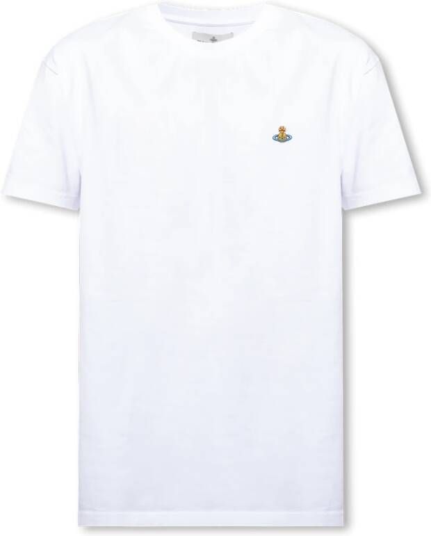 Vivienne Westwood Witte Katoenen T-shirt met Geborduurd Logo White