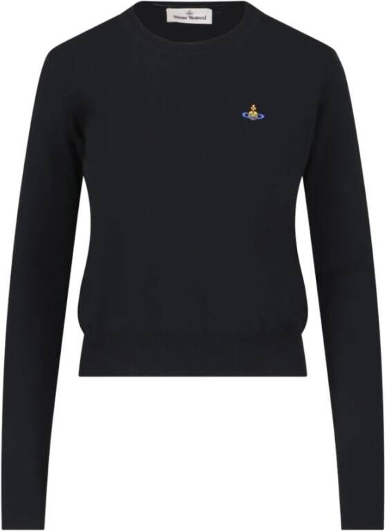 Vivienne Westwood Zwart geborduurde trui met logo Black Dames
