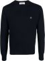 Vivienne Westwood Navy Wool Orb Logo Jumper Blue Heren - Thumbnail 1