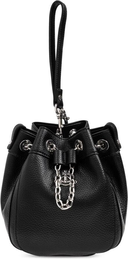 Vivienne Westwood Leren Bucket Bag met Trekkoordsluiting Black Dames - Foto 10