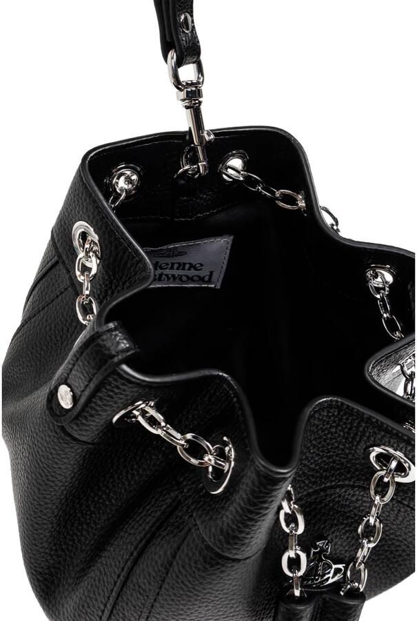 Vivienne Westwood Leren Bucket Bag met Trekkoordsluiting Black Dames - Foto 5