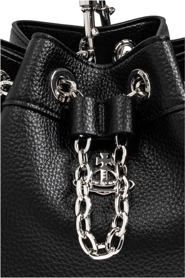 Vivienne Westwood Leren Bucket Bag met Trekkoordsluiting Black Dames - Foto 6