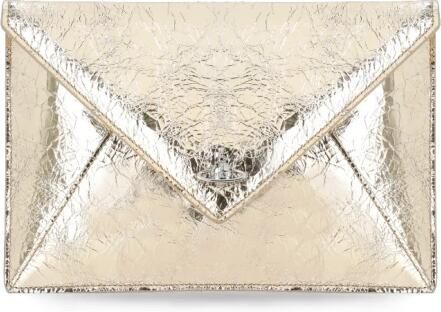 Vivienne Westwood Gouden leren clutch met Orb-logo Yellow Dames