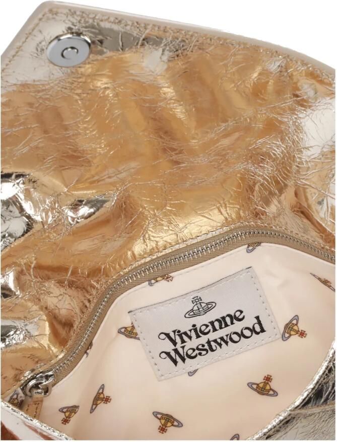 Vivienne Westwood Gouden leren clutch met Orb-logo Yellow Dames - Foto 2