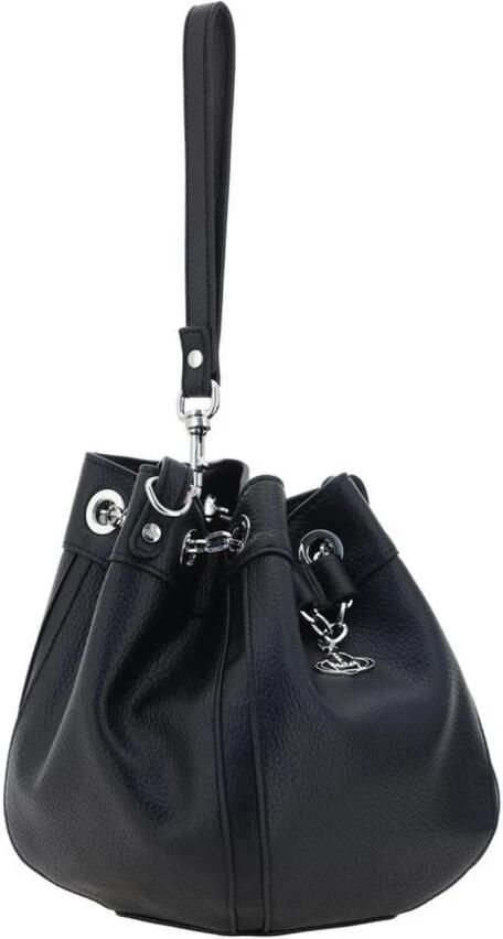 Vivienne Westwood Leren Bucket Bag met Trekkoordsluiting Black Dames - Foto 11