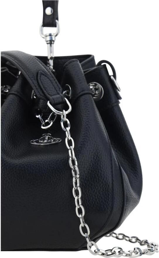 Vivienne Westwood Leren Bucket Bag met Trekkoordsluiting Black Dames - Foto 8