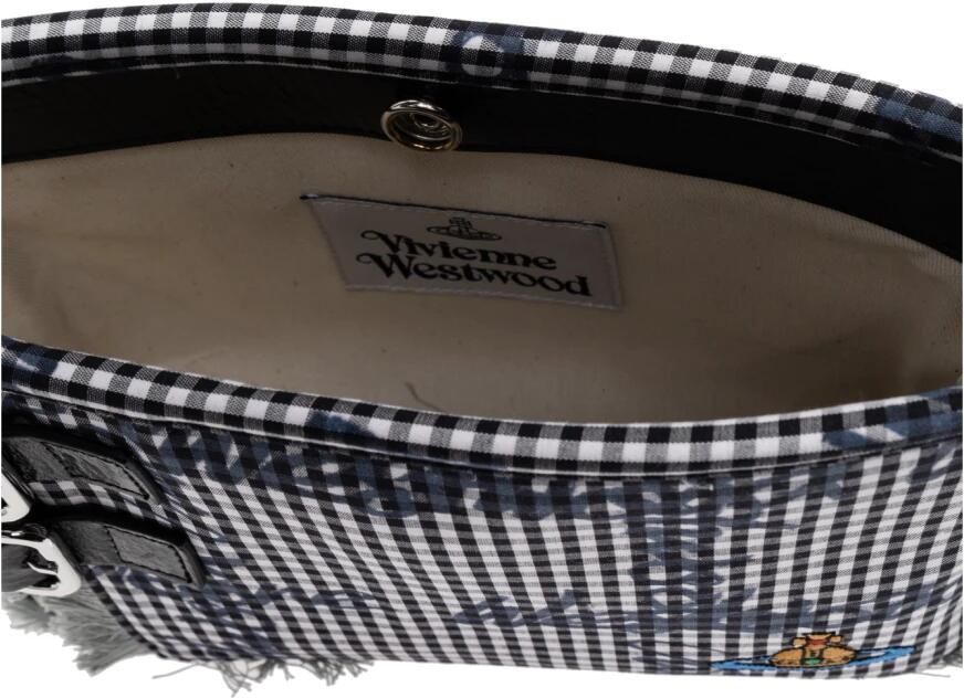 Vivienne Westwood Zwarte Katoenen Schoudertas met Ruitpatroon Black Dames - Foto 2