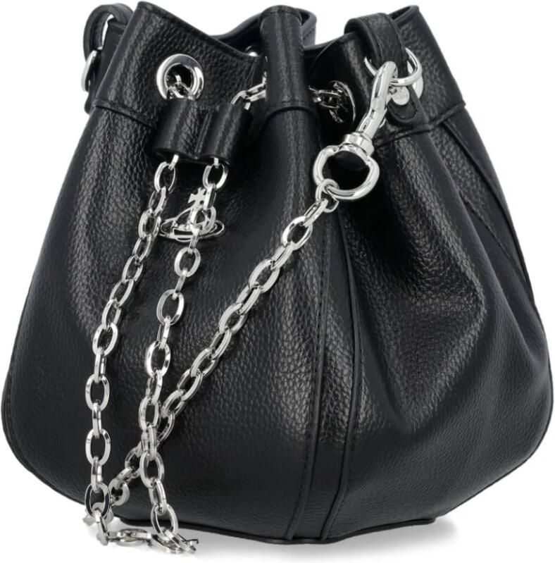 Vivienne Westwood Leren Bucket Bag met Trekkoordsluiting Black Dames - Foto 2