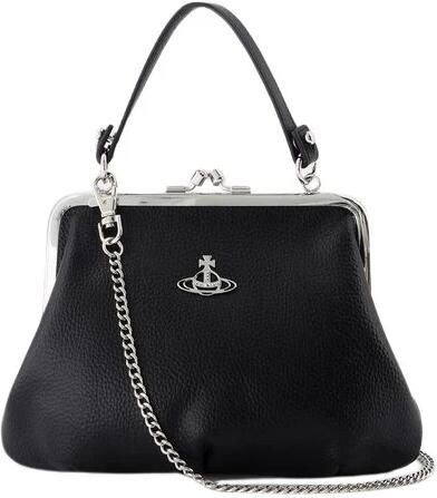 Vivienne Westwood Zwarte Leren Frame Portemonnee met Ketting Black Dames - Foto 4