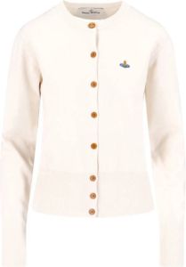 Vivienne Westwood Witte Sweaters met Multicolor Logo Borduursel Wit Dames