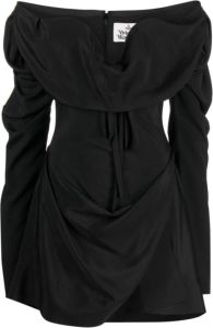 Vivienne Westwood Zwarte Gedrapeerde Korset Minijurk Zwart Dames